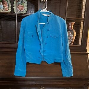 Vibrant Blue Button-Up Jacket
